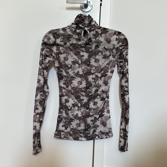 Sheer Floral Turtleneck - Picture 2 of 3